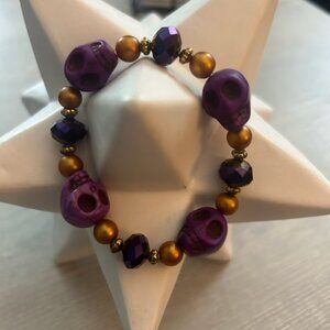 Fashion Jewelry - Purple Skull stretch Bracelet